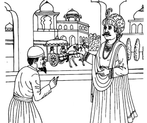 Akbar give order to servent