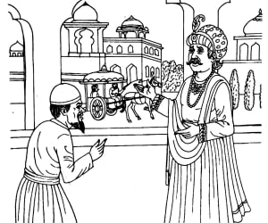 Akbar give order to servent